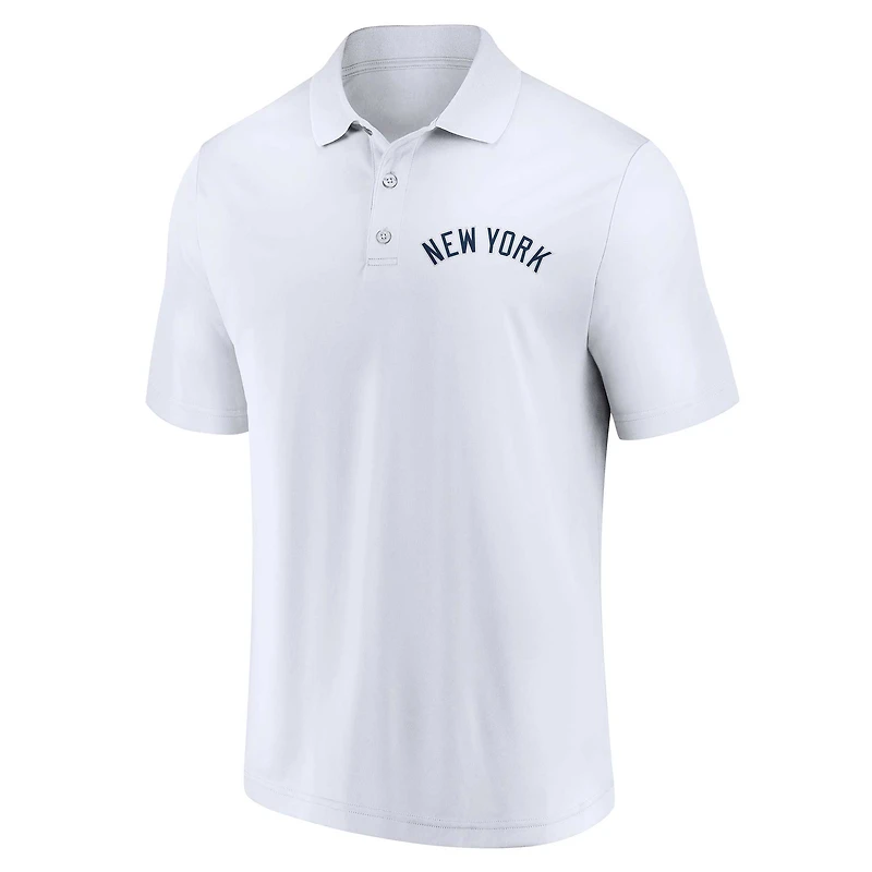 Ensemble de deux polos Fanatics pour hommes bleu marine/blanc New York Yankees avec logo Lockup