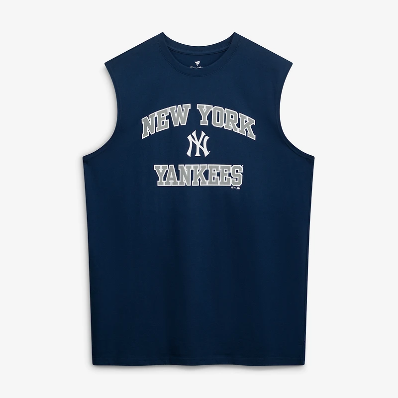 Débardeur homme Fanatics bleu marine New York Yankees, grandes tailles, motif cœur et âme