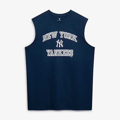 Débardeur homme Fanatics bleu marine New York Yankees, grandes tailles, motif cœur et âme