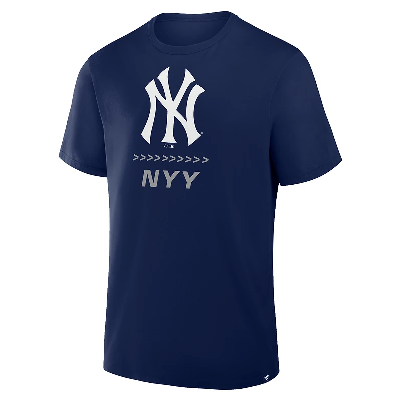 T-shirt Fanatics bleu marine New York Yankees Clubhouse Legacy Side Swipe pour homme