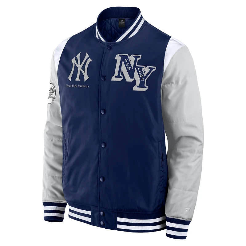 Veste à boutons-pression intégrale Elements Elite New York Yankees de la marque Fanatics pour homme, bleu marine
