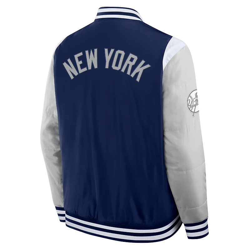 Veste à boutons-pression intégrale Elements Elite New York Yankees de la marque Fanatics pour homme, bleu marine