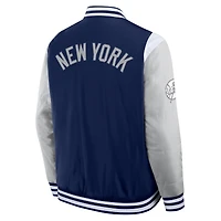 Veste à boutons-pression intégrale Elements Elite New York Yankees de la marque Fanatics pour homme, bleu marine