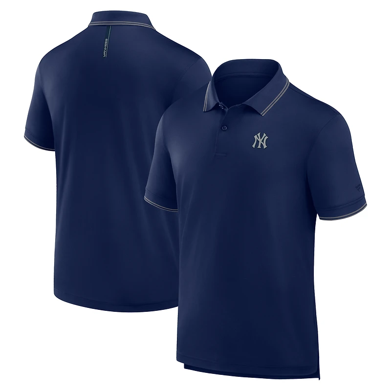 Polo piqué monochrome Front Office Move bleu marine Fanatics pour homme des Yankees de New York