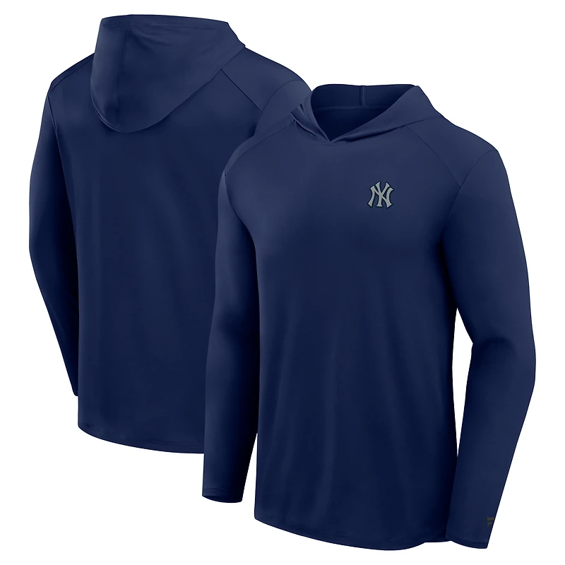 T-shirt à capuche manches longues Fanatics bleu marine New York Yankees Front Office Power Mono pour homme