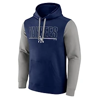Men's Fanatics Navy New York Yankees Outline Fleece Pullover Hoodie