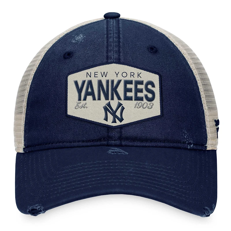 Men's Fanatics Navy New York Yankees Patch Trucker Adjustable Hat