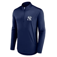 Men's Fanatics Navy New York Yankees Quarterback Quarter-Zip Top