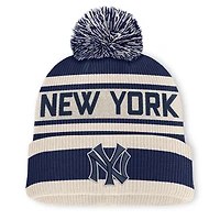 Men's Fanatics Navy New York Yankees Tape Measure Cuffed Knit Hat with Pom