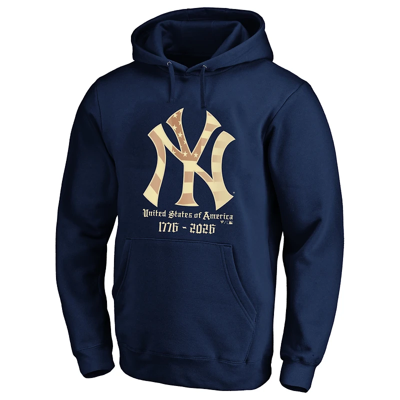 Men's Fanatics Navy New York Yankees USA 1776-2026 Big & Tall Hoodie