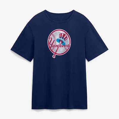 T-shirt Fanatics bleu marine pour homme, logo vintage des Yankees de New York, collection Legacy