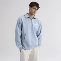 Men's Fanatics Sky Blue New York Yankees Iconic Terry Quarter-Zip Sweatshirt