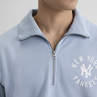 Men's Fanatics Sky Blue New York Yankees Iconic Terry Quarter-Zip Sweatshirt