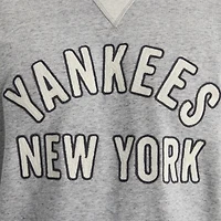 Men's Fanatics Steel Heather New York Yankees Iconic Terry Short Sleeve Sweatshirt