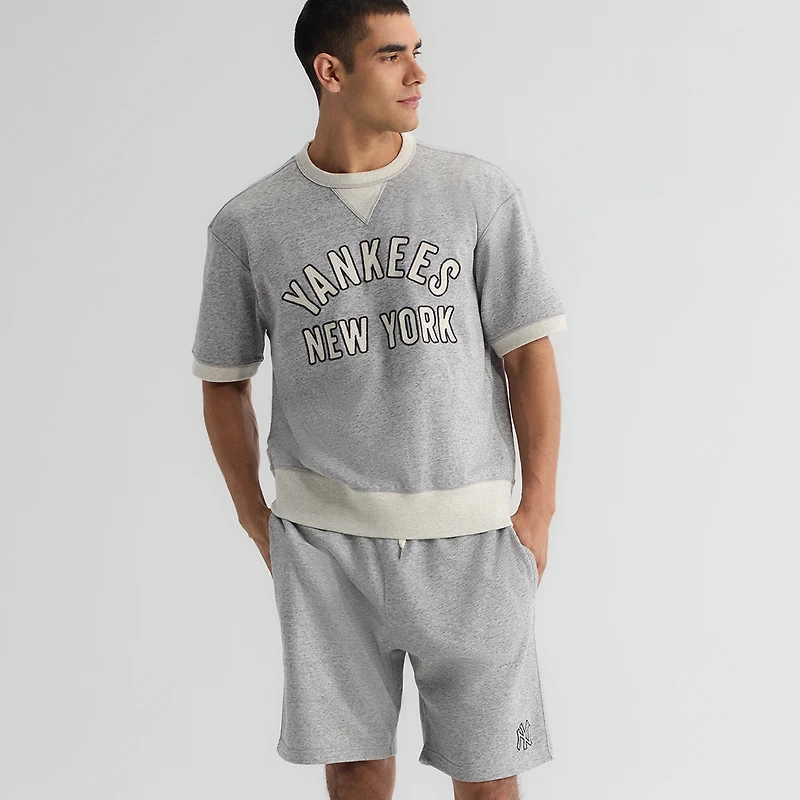 Men's Fanatics Bisque New York Yankees Iconic Terry Warm-Up Shorts