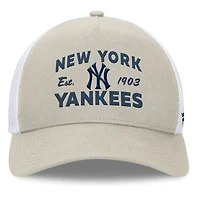 Casquette réglable de camionneur A-Frame Stone New York Yankees Fanatics pour hommes