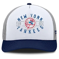 Men's Fanatics White/Navy New York Yankees Designated A-Frame Foam Front Trucker Adjustable Hat