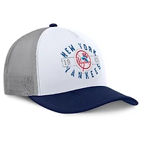 Men's Fanatics White/Navy New York Yankees Designated A-Frame Foam Front Trucker Adjustable Hat