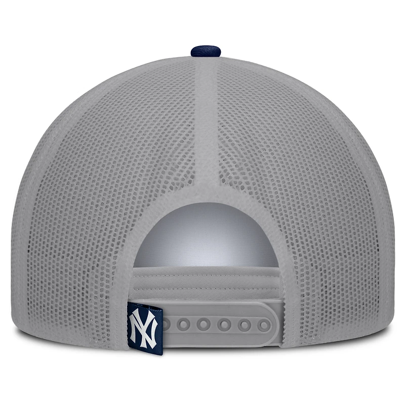 Men's Fanatics White/Navy New York Yankees Designated A-Frame Foam Front Trucker Adjustable Hat