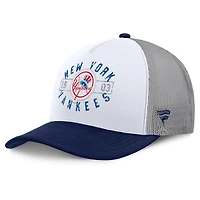 Men's Fanatics White/Navy New York Yankees Designated A-Frame Foam Front Trucker Adjustable Hat