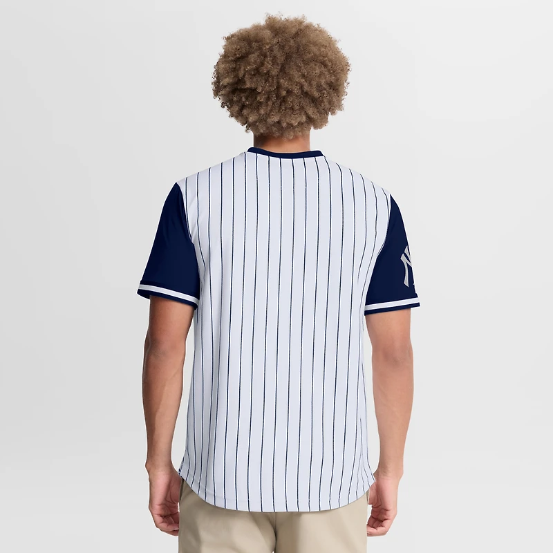 Men's Fanatics White/Navy New York Yankees Pinstripe Walk Off Shirt