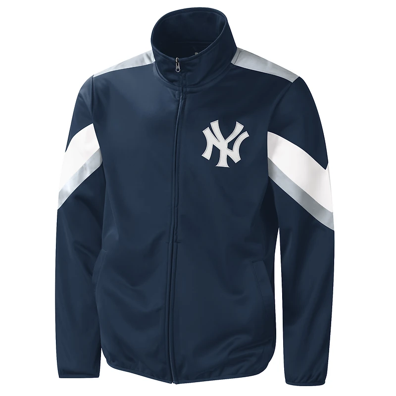 Veste de survêtement G-III Sports by Carl Banks pour homme, bleu marine, New York Yankees Earned Run Full-Zip