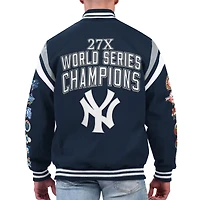 Veste universitaire à bouton-pression rapide G-III Sports by Carl Banks pour hommes, bleu marine, New York Yankees