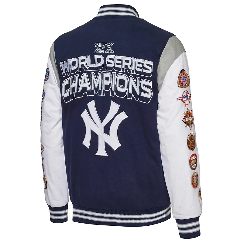 Veste boutonnée commémorative G-III Sports by Carl Banks pour hommes, bleue, New York Yankees Strike Zone