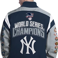 Veste universitaire commémorative Strong Safety pour homme G-III Sports by Carl Banks, bleu marine, New York Yankees, fermeture à boutons-pression.