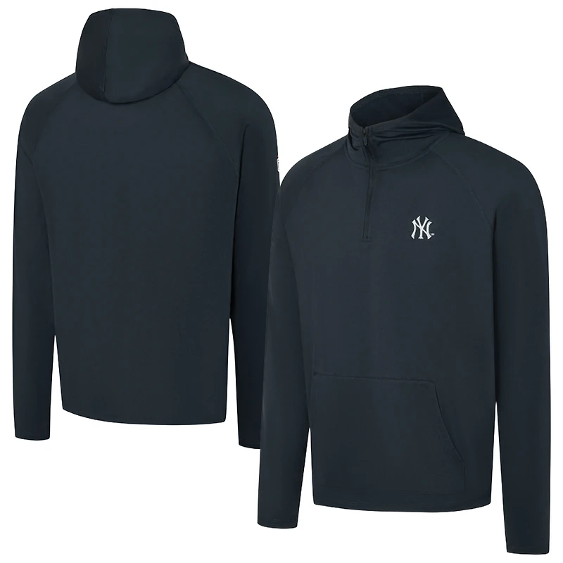 Men's Greatness Wins Navy New York Yankees Core Tech Quarter-Zip Hoodie