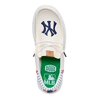 Men's Hey Dude White New York Yankees Wally Casual Slip On Shoes