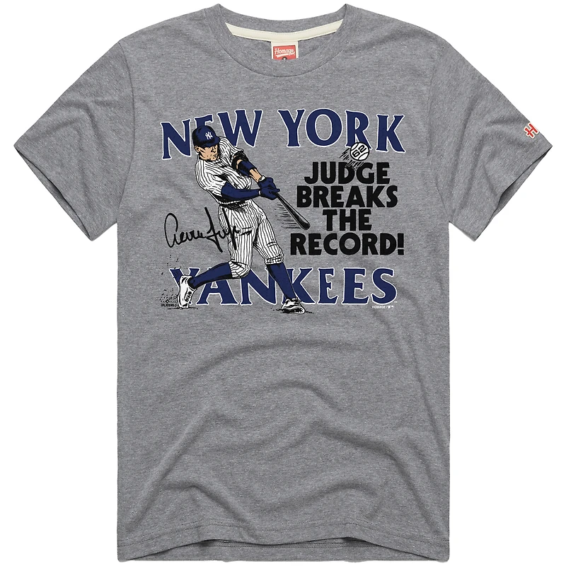 T-shirt graphique pour homme Hommage à Aaron Judge, joueur gris des Yankees de New York