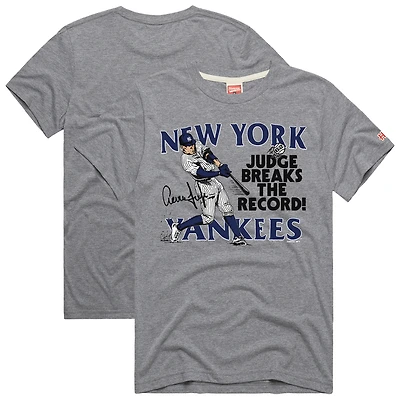 Men's Homage Aaron Judge Gray New York Yankees Graphic Player T-Shirt
