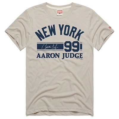 Men's Homage Aaron Judge Stone New York Yankees Signature Name & Number Tri-Blend T-Shirt