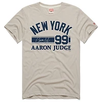 Men's Homage Aaron Judge Stone New York Yankees Signature Name & Number Tri-Blend T-Shirt