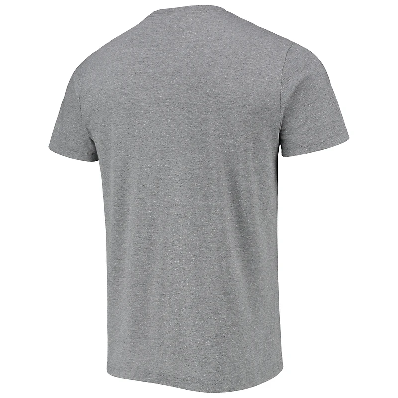 Men's Homage Babe Ruth Heathered Gray New York Yankees Remix Jersey Tri-Blend T-Shirt