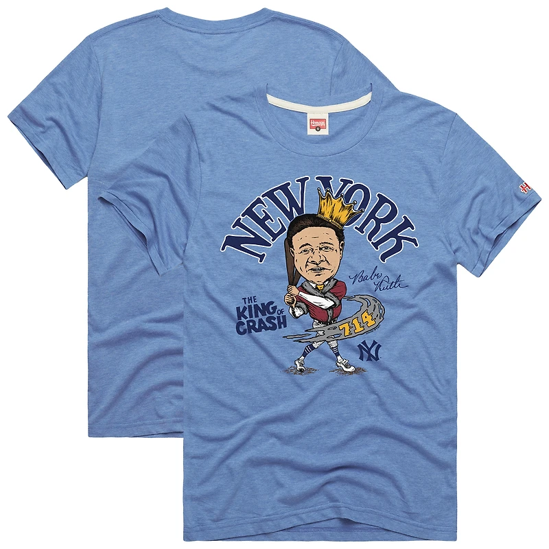 Men's Homage Babe Ruth Light Blue New York Yankees Graphic Player T-Shirt