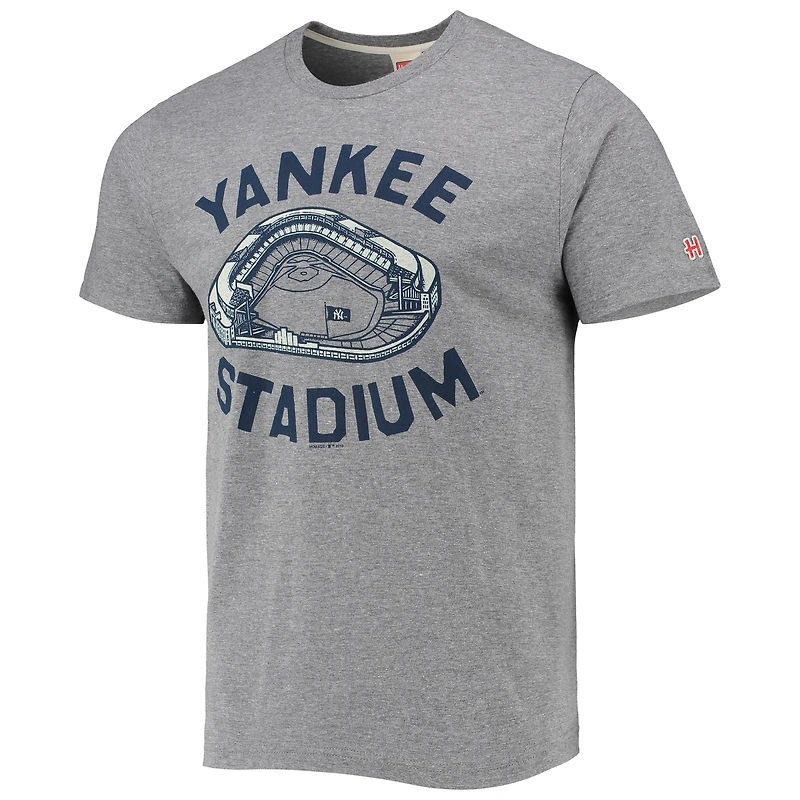 T-shirt triple mélange Homage Grey des Yankees de New York Yankee Stadium pour homme