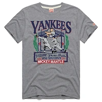 T-shirt tri-blend gris chiné foncé pour homme, hommage à Mickey Mantle, New York Yankees Awards
