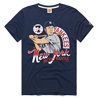 Men's Homage Mickey Mantle Navy New York Yankees Signature Tri-Blend T-Shirt
