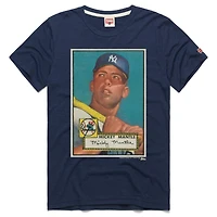 Men's Homage Mickey Mantle Navy New York Yankees Topps Baseball Card Tri-Blend T-Shirt