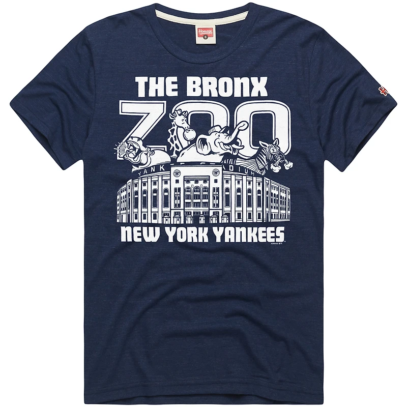 T-shirt bleu marine hommage pour homme, Hyper Local Refresh, motif tri-blend des Yankees de New York