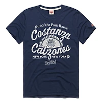 Men's Homage  Navy New York Yankees x Seinfeld Costanza's Calzones T-Shirt