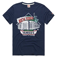 Men's Homage Navy New York Yankees Yankee Stadium Facade T-Shirt