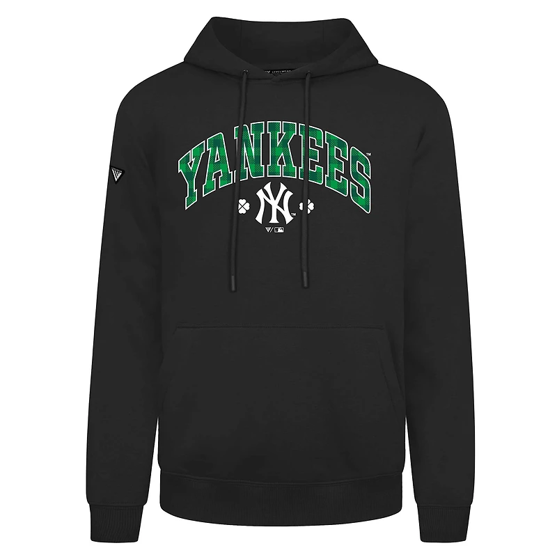 Men's Levelwear New York Yankees St. Patrick's Day Podium Plaid Pullover Hoodie