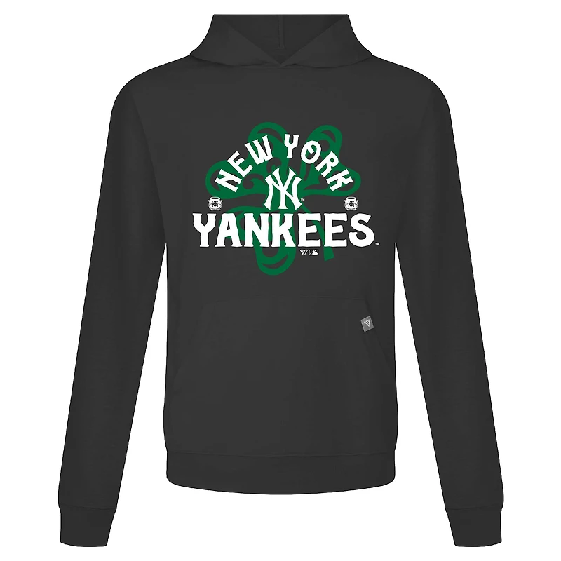 Sweat à capuche noir pour homme avec motif trèfle relais de la Saint-Patrick des Yankees New York