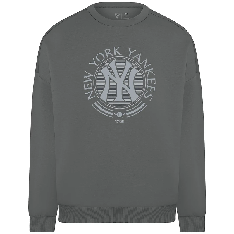 Sweat-shirt à enfiler Levelwear gris New York Yankees Luxe Signature Grain pour homme