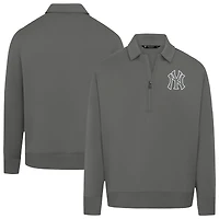 Men's Levelwear Gray New York Yankees Luxe Signature Quarter-Zip Pullover