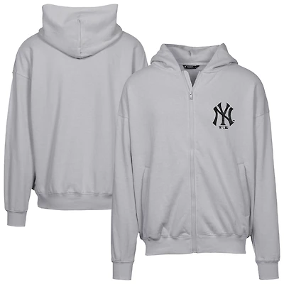Men's Levelwear Gray New York Yankees Oversized Uphill Digital Camo Full-Zip Hoodie
