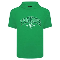 Sweat à capuche manches courtes et carreaux pour homme avec motif de phase la Saint-Patrick des Yankees New York Levelwear